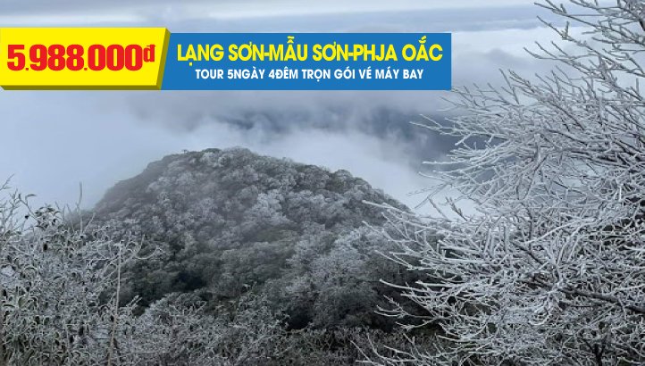 Tour du lịch lễ hội mùa đông Săn Mây Chơi Tuyết Mẫu Sơn - Núi Phja Oắc - Lạng Sơn - Cao Bằng - Bắc Kạn 5N4Đ